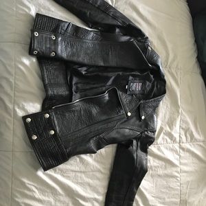 Black leather jacket